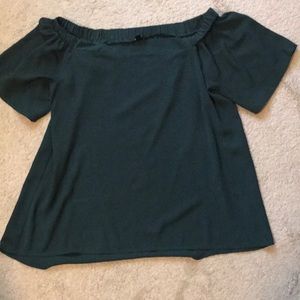 Hunter green off the shoulder top